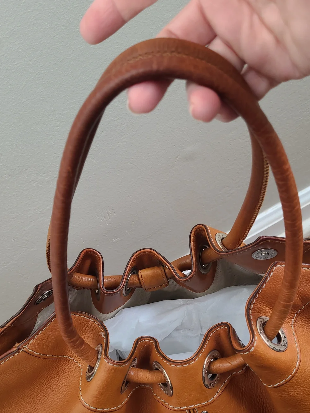 Michael Kors Astor Leather Bag with Studs Brown